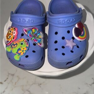 CROCS Kids' Purple Slippers with Colorful Charms